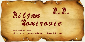 Miljan Momirović vizit kartica